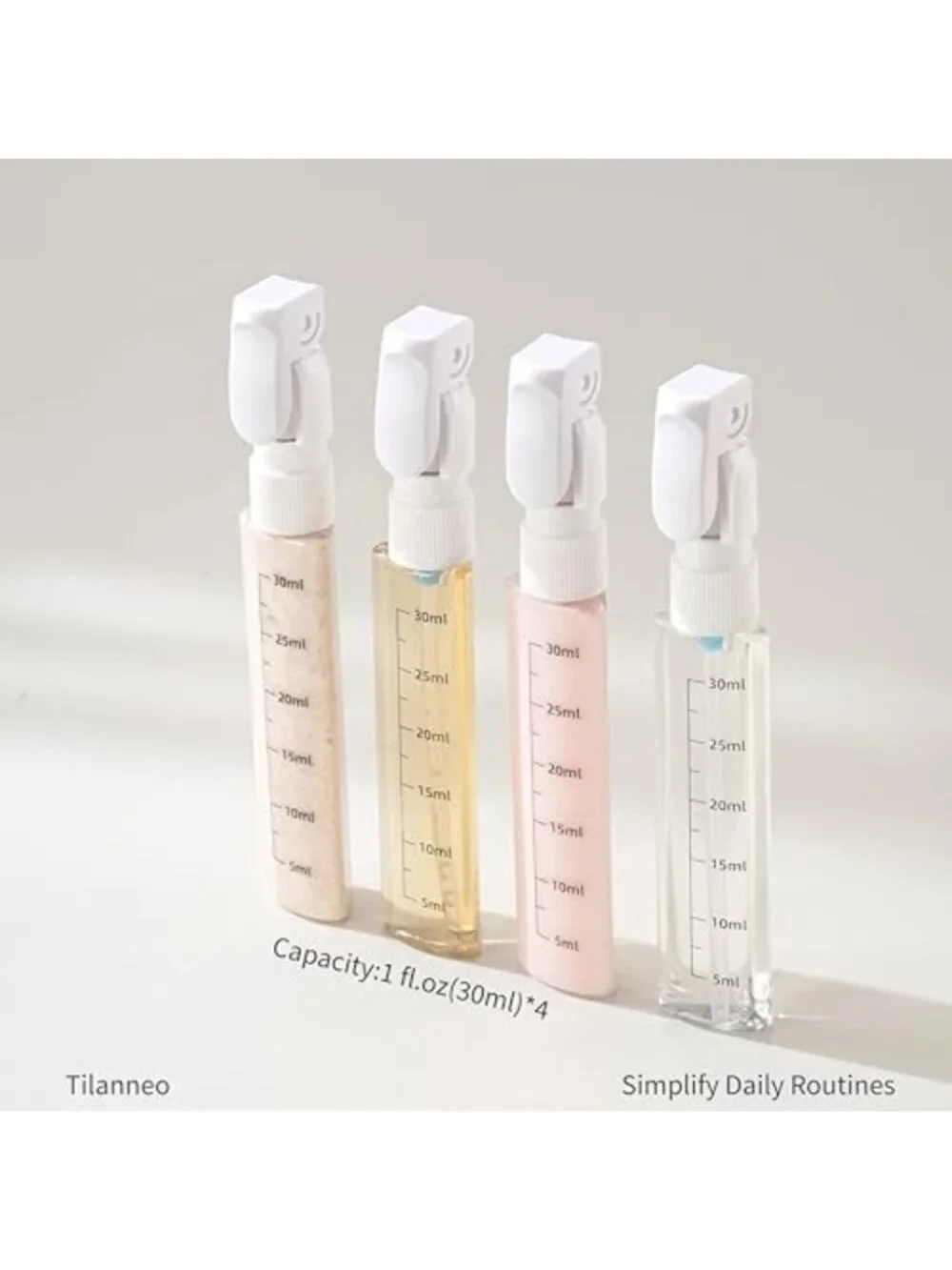 4-in-1 Travel Toiletry Bottles, Leakproof Pump Dispenser, TSA Compliant